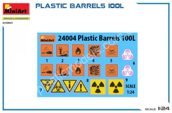 1/24 MiniArt 24004 Plastic Barrels 100L