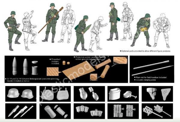 1/35 Dragon 6461 German Field Howitzer Gun Crew