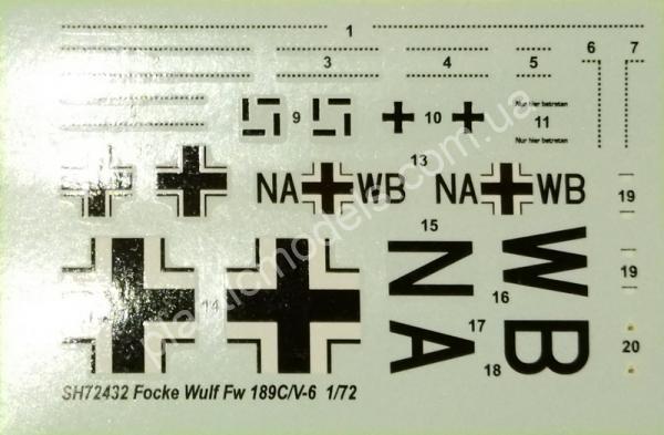 1/72 Special hobby 72432 Focke Wulf Fw 189C / V-6