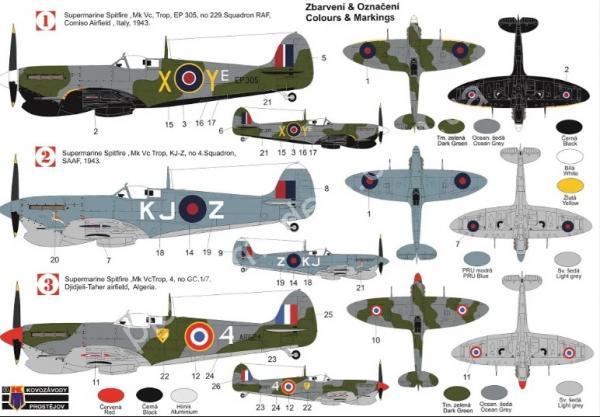 1/72 Kovozavody Prostejov 0417 Spitfire Mk.Vc Trop “Mediterranean Theatre”