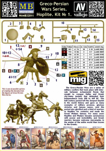 1/32 Master Box 32011 Greco-Persian Wars Series. Hoplite. Kit № 1