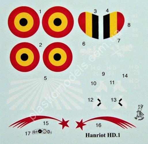 1/72 HR model 72011Hanriot HD.1 (Belgium)