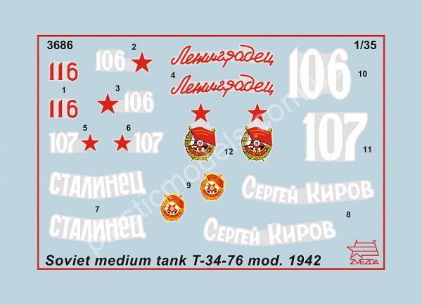 1/35 Zvezda 3686 Soviet medium tank t34/76 mod. 1942