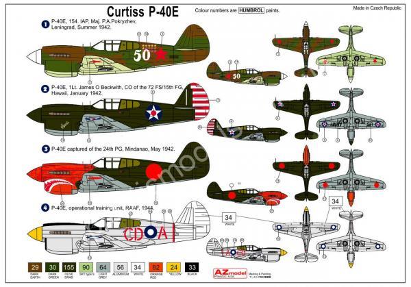 1/72 AZ model 7400 P-40E Warhawk