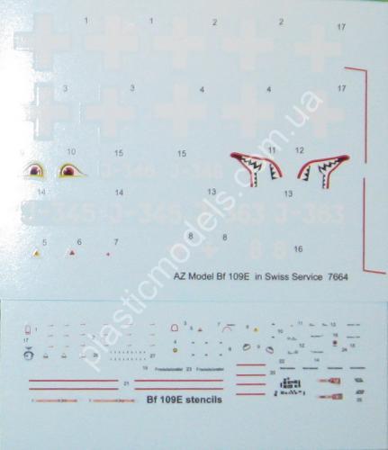 1/72 AZ models 7664 Messerschmitt Bf 109E-3 „In Swiss Service“