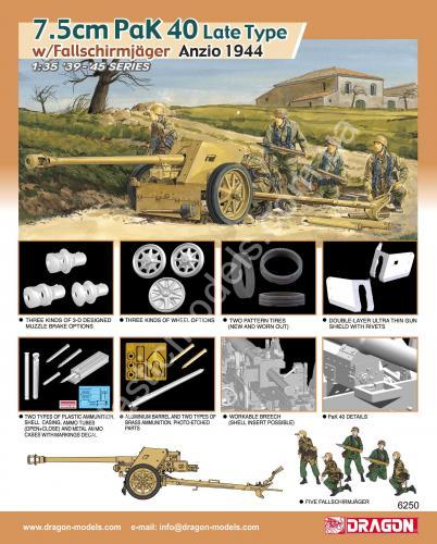 1/35 Dragon 6250 7.5 cm PaK 40 w/fallschirmjäger crew (late prod., Anzio, 1944)