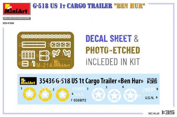 1/35 MiniArt 35436 G-518 U.S. 1T Cargo Trailer Ben Hur