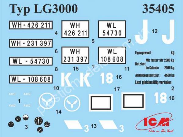 1/35 ICM 35405 мерседес Typ LG3000,  Германский армейский грузовик ІІ МВ
