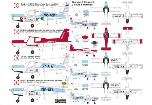 1/72 Kovozavody Prostejov 0485 Zlin Z-43 'Aeroclubs'