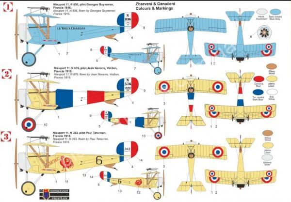 1/72 Kovozavody Prostejov 0449 Nieuport Ni-11 BéBé “French Aces”