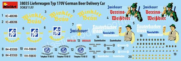 1/35 MiniArt 38035 Lieferwagen Typ 170V German Beer Delivery Car