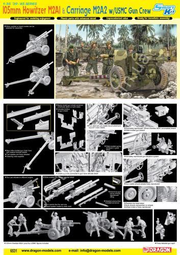 1/35 Dragon 6531 105mm Howitzer M2A1 & Carriage M2A2 w/USMC Gun Crew