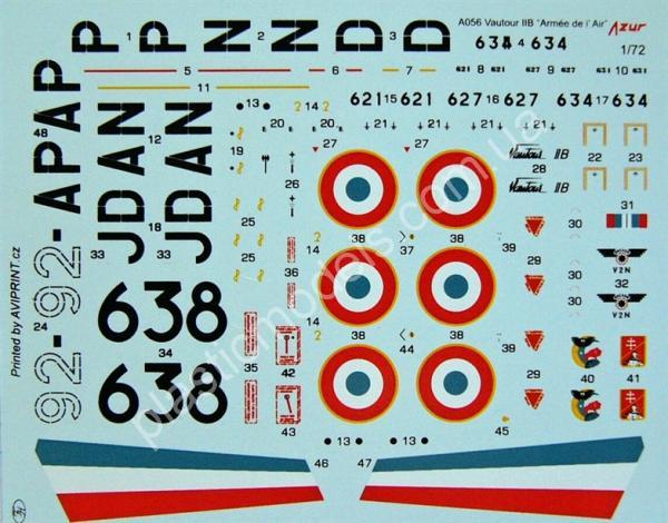 1/72 Azur 056 SO.4050 Vautour IIB Armée de l'Air Jet Bomber