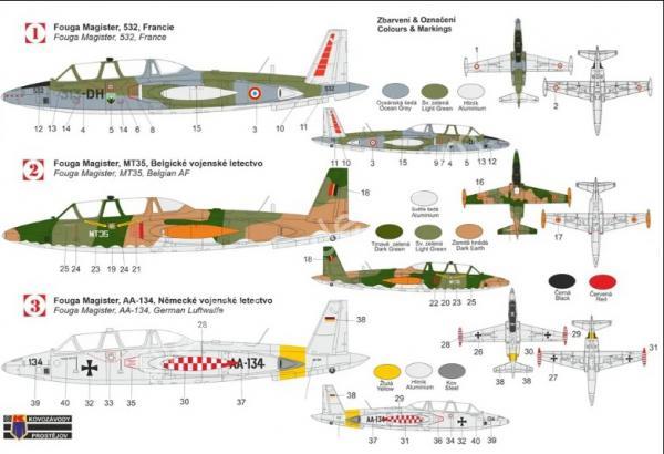 1/72 Kovozavody Prostejov 0444 Fouga CM-170 Magister “Over Europe Pt.II”