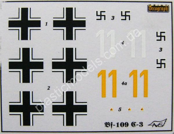 1/72 AVIS 72011 Messerschmitt Bf-109 C-3 WWII German fighter