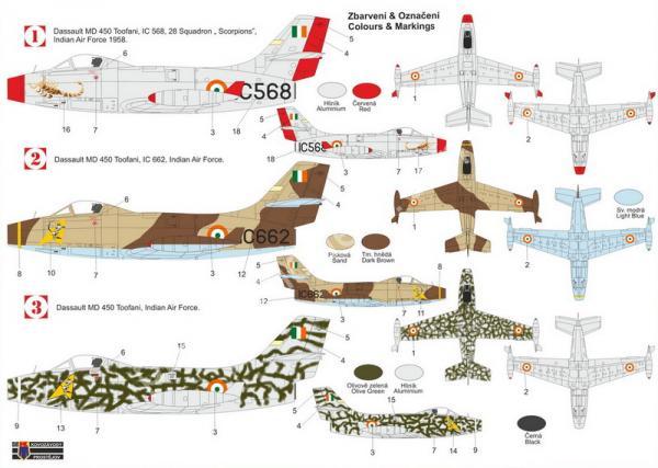 1/72 Kovozavody Prostejov 0528 Dassault MD.450 Toofani 'Indian AF'