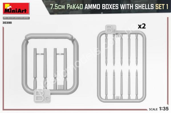 1/35 MiniArt 35387 7.5cm PaK40 Ammo Boxes with Shells