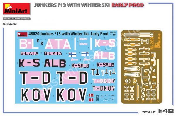 Junkers F13 with Winter Ski Early Prod 1/48 MiniArt 48020