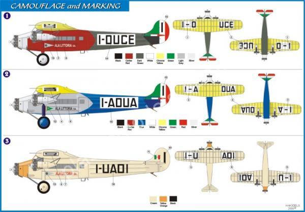 1/144 AZ model 14404 IMAN Ro.10/Fokker F.VII 3m