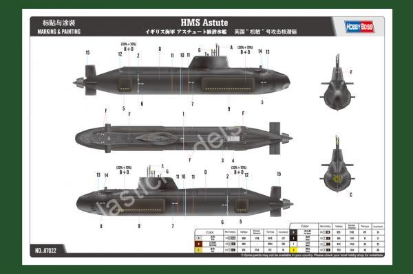 1/700 HobbyBooss 87022 подводная лодка HMS Astute