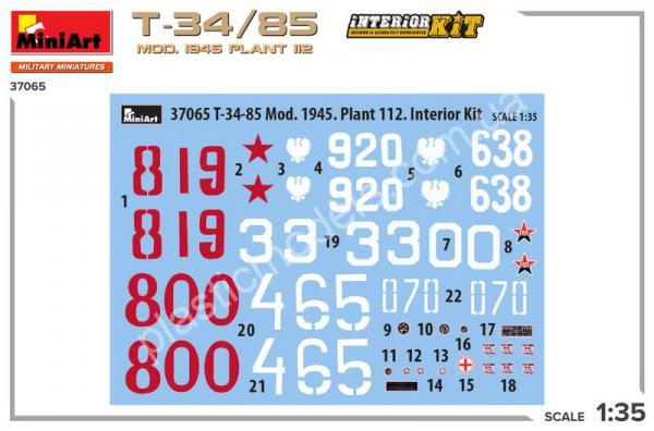 1/35 MiniArt 37065 T-34/85 Mod. 1945 Plant 112 Interior kit