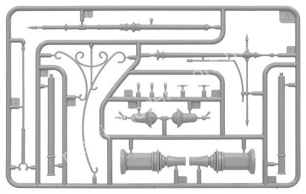 1/35 Mini-Art 35523 Трамвайные столбы и уличный фонарь