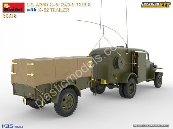 1/35 MiniArt 35418 U.S. Army K51 Radio Truck with K52 Trailer Interior Kit