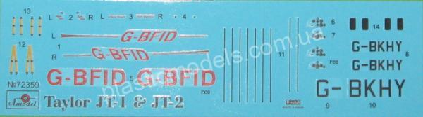 1/72 A-model 72359 Taylor JT-1 monoplane & Taylor JT-2 titch