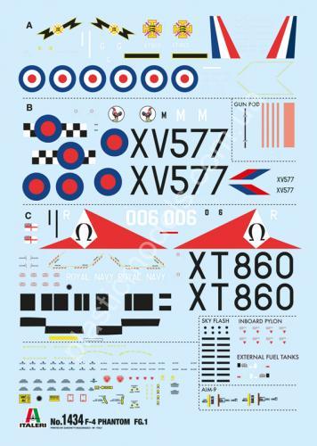 1/72 Italeri 1434 McDonnell Douglas FG.1 Phantom + Super Decal