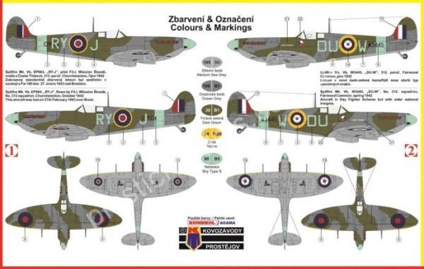 1/72 Kovozavody Prostejov 0058 Supermarine Spitfire Mk.VB Early Cz. pilots
