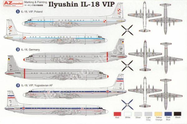 1/144 AZ model 14417 Ilyushin Il-18D VIP  Pl,Yu,Germ.