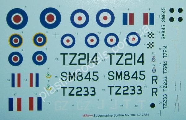1/72 AZ model 7884 Spitfire Mk.18e