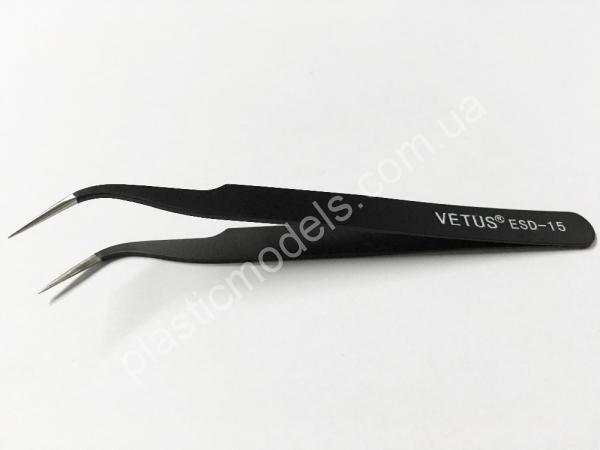VETUS ESD-15 пинцет монтажный изогнутый