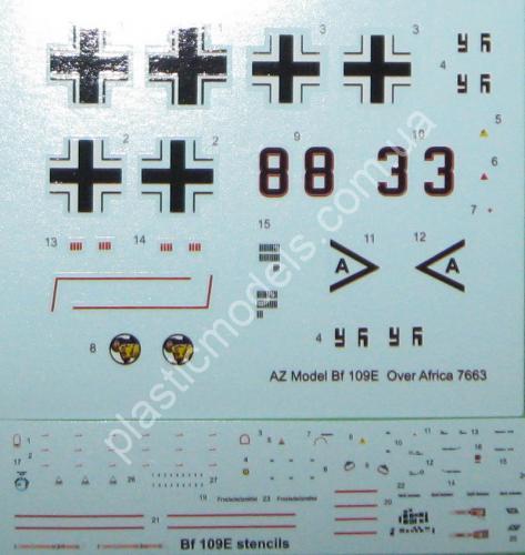 1/72 AZ model 7663 Messerschmitt Bf 109E-7Trop „Over Africa“