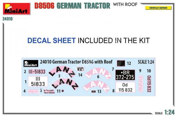 1/24 MiniArt 24010 German Tractor D8506 With Roof