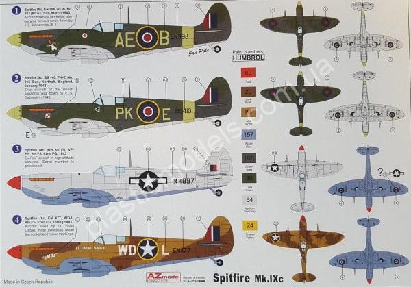 1/72 AZ model 7392 Supermarine Spitfire Mk.IXc Early