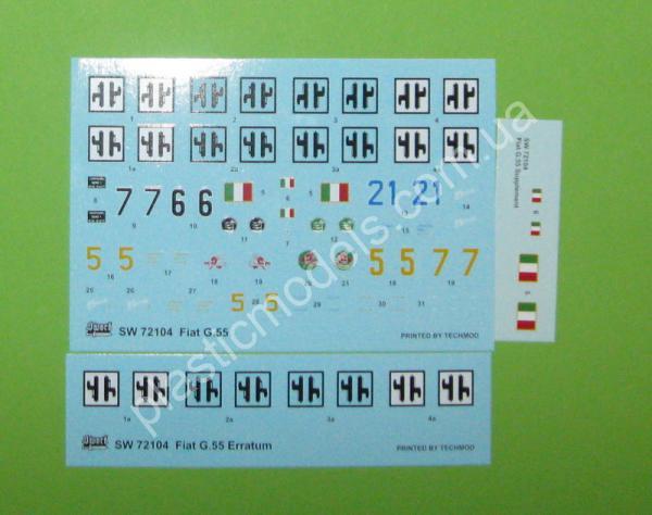 1/72 Sword 72104 Fiat G.55  2 in 1 series: box contains 2 complete kits
