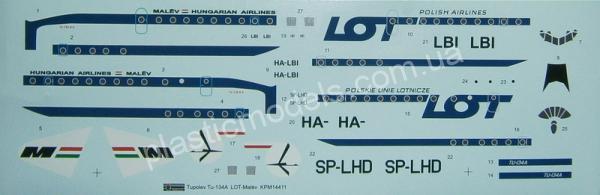 1/144 Kovozavody Prostejov 14411 Tupolev Tu-134A-3 'Malev/LOT'