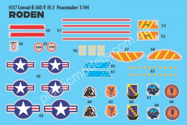 1/144 Roden 337 Convair B-36D/F/H/J Peacemaker strategic super heavy bomber