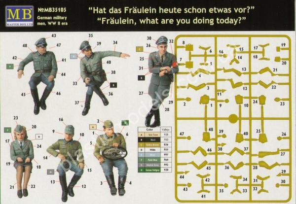 1/35  Master Box 3570 “Fräulein, what are you doing today? German military men, WW II era”