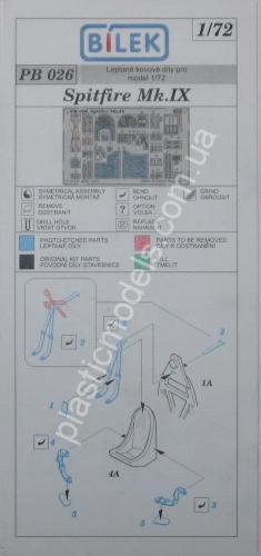 1/72 Bilek pb 026 Photo etched Spitfire Mk.IX