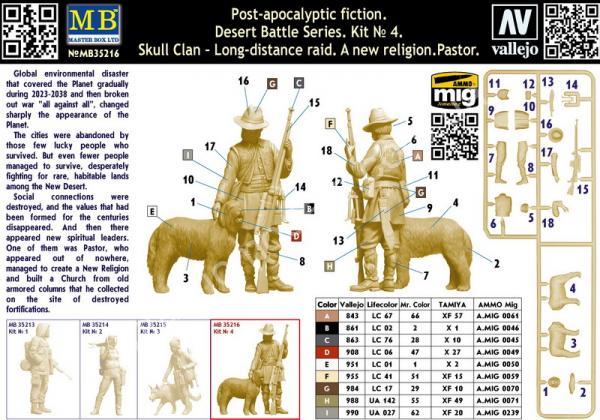 1/35 Master Box 35216 Pоst-apocalyptic fiction. Desert Battle Series. Skull Clan – Long-distance raid. Kit №4. A new religion. Pastor