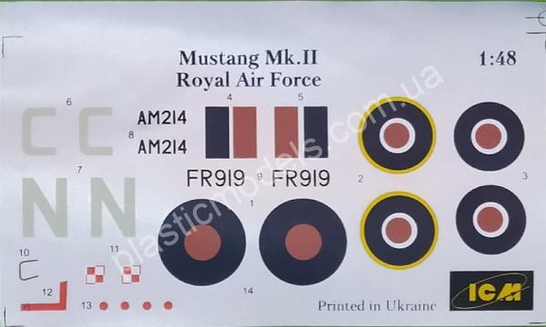 1/48 ICM 48162 Mustang Mk.II WWII Royal Air Force Fighter