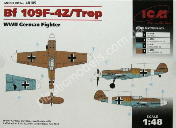 1/48 ICM 48105 Bf 109F-4Z/Trop, German Fighter