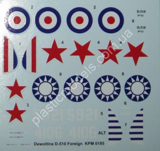 1/72 Kovozavody Prostejov 0185 Dewoitine D.510 British, SSSR, China
