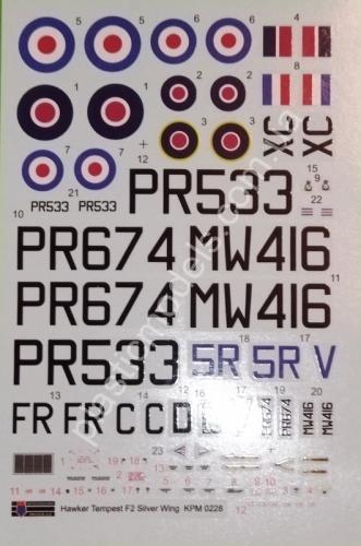 1/72 Kovozavody Prostejov 0228 Tempest F.2 „Silver Wings“