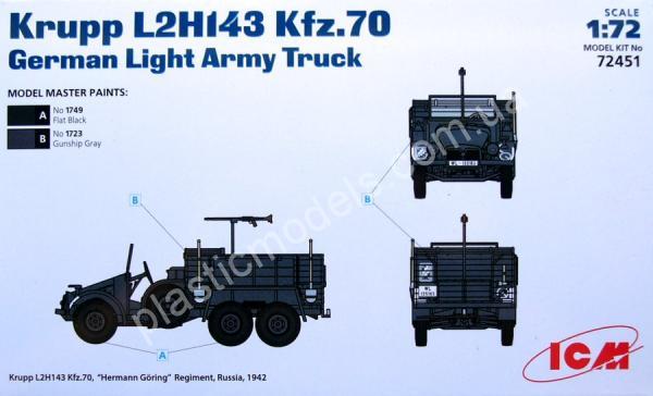 1/72 ICM 72451 Krupp L2H143 Kfz.70, German Light Army Truck
