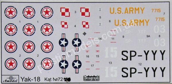 1/72 A-model 72203 Yak-18 Korey, Poland, USA