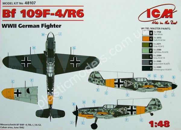 1/48 ICM 48107 Bf 109F-4/R6, WWII German Fighter