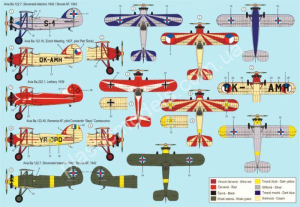 1/72 RS models 92056 Avia Ba. 122 Acrobatic aircraft (4 versions)
